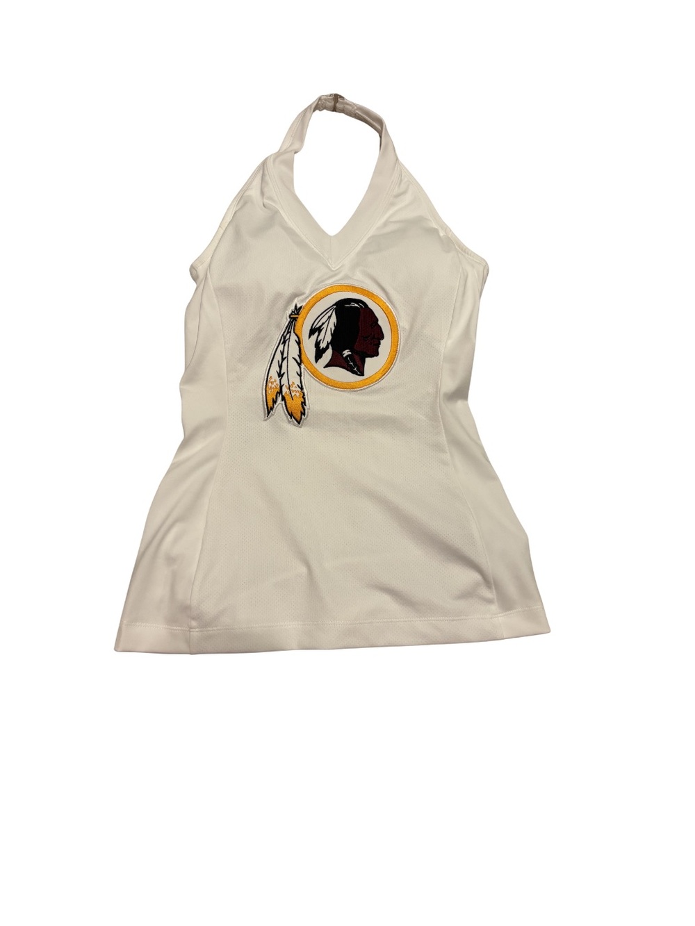 All Sports Couture Women's Cream Halter Tank Top with Washington Redskins Logo